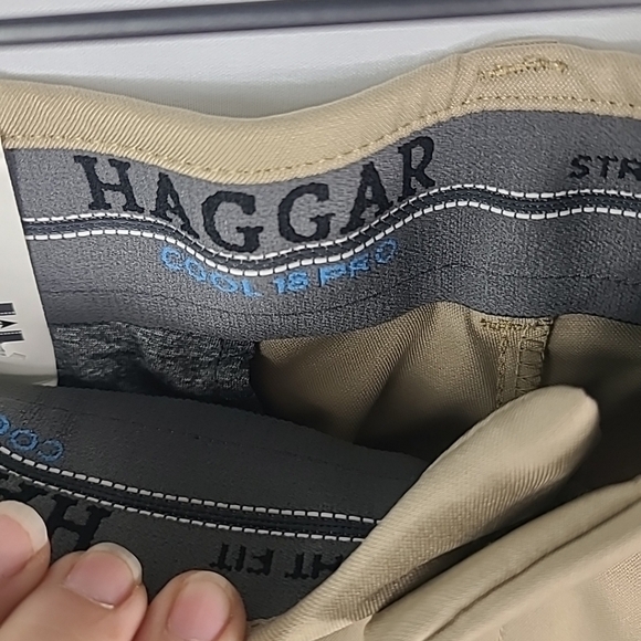 Haggar Cool 18 Pro Men’s 34 W x 34 L Tan No Iron Classic Fit Dress Pants NWT - Picture 4 of 7